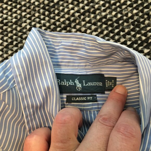 Ralph Lauren Blue & White pinstripes 16 34/35 - Picture 2 of 3
